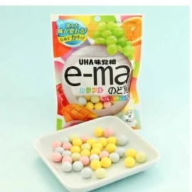 UHA E-ma Japanese Candy Grape, Fruit Flavor or Rainbow Ramune you choose Import - Fruit Bag 50g