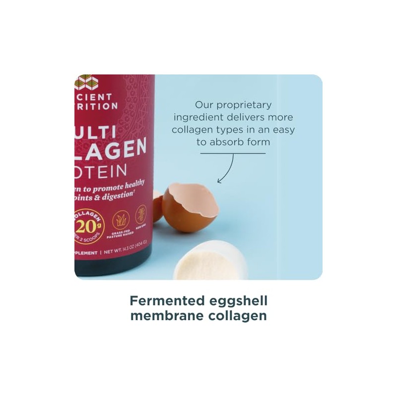 Protena en polvo de colgeno con probiticos de Ancient Nutrition,