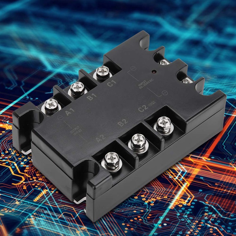 Fafeicy 3 Phase Solid State Relay AC to AC SSR