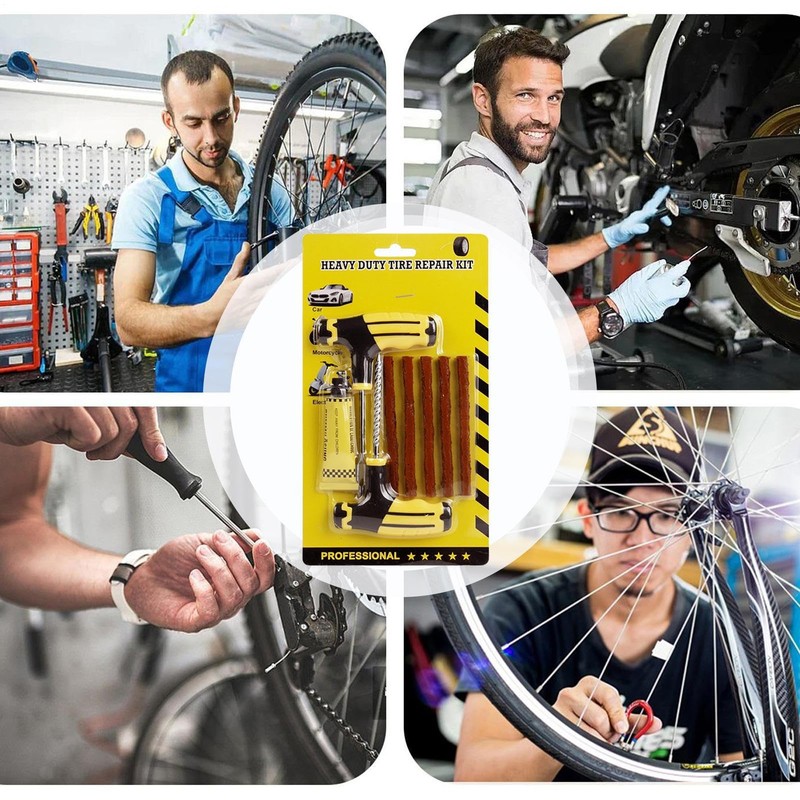 Flat Tire Repair Kit,Heavy Duty Car Flats Tire Plug Kit