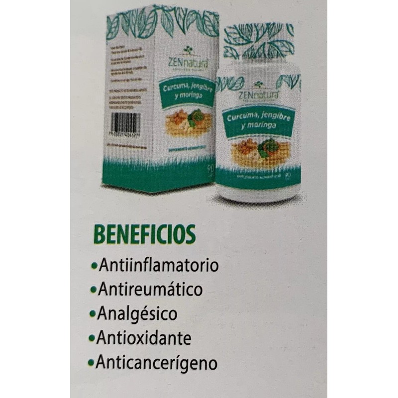 Zen natura Capsulas De Moringa Curcuma Y Jengibre 90 Capsules