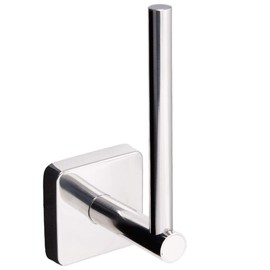 Kapitan Quattro Vertikal WC Ersatzrollenhalter Selbstklebend V2A 18/10 Edelstahl Quadratischer Stil Toilettenpapierhalter Wandmontage, Poliert, Made in der EU, 20 Jahre Garanti