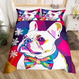 Erosebridal Sharpei - Juego de ropa de cama para perros Bulldogs franceses para niños, adolescentes, tamaño King, funda de edredón para cachorros,... 