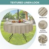 LUSHVIDA Outdoor Tablecloth with Umbrella Hole, Natural, 60 Inch Round