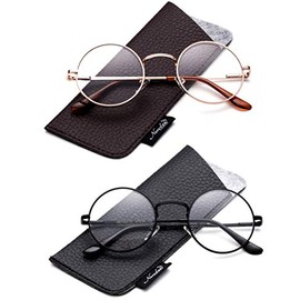 Quality Unisex Retro Round Reading Glasses Spring Hinge Stainless Steel Frame Metal Round Reading Glasses