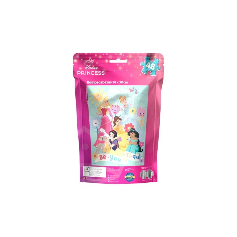 Novelty Corp Rompecabezas Bolsa Foil Princesas 48 Piezas Cartón Princesas