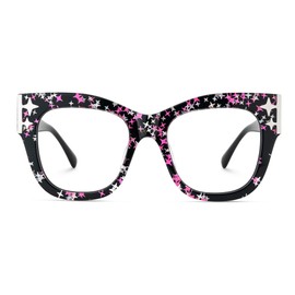 Zeelool Oversized Square Blue Light Glasses for Women ZJGA151789-04 BlackPink