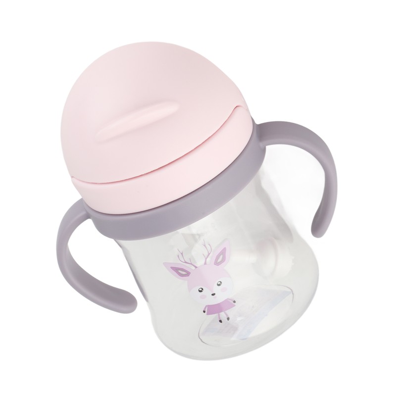 250ml Straw Cup Leak Proof Soft Spout Lovely Pattern Easy