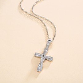 FANCIME For women on the wedding day of the precious cross, namely the infinite cross, is platinum with 925 pure silver, zirconium, Sterling Silver
