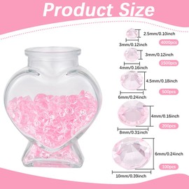 SOFPLATE 6300Pcs 5 Sizes Pink Diamond Crystal Gems Vase Filler Acrylic Rhinestone Pointed Faceted Ice Rock Table Scatter Diamonds Gemstones for Vase Fillers Table Christmas Wedding Party Decoration