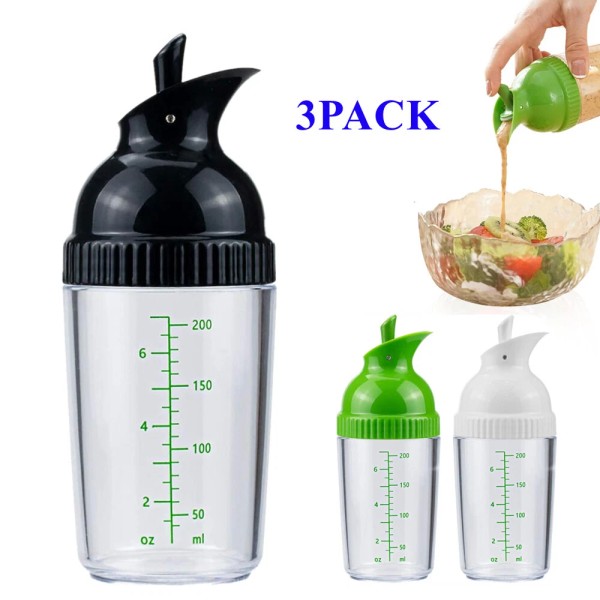 Unbranded 3 Pack Salad Dressing Shaker, 7 Oz Good Grips