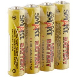 School Smart Alkaline AAA Battery, Pack of 4