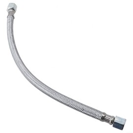 Compressor for Bypass Hose, Stainless Steel Hose with 2 Adapters, Flexible Air Hose for Compressed Air Line System, 35.0 cm Length, Both Sides, Rotate Fittings Freely