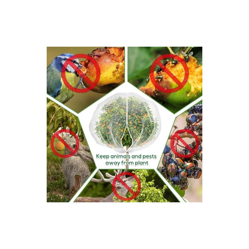 Large Fruit Tree Netting with Zipper & Drawstring for Plant
