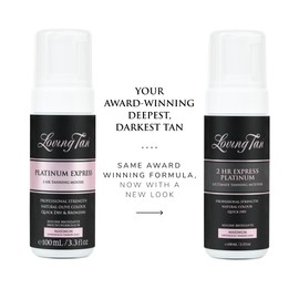 Loving Tan Loving Tan Platinum 2 HR Express Self Tanning Mousse, Darkest Shade Yet - Streak Free, Professional Quality Sunless Tanner- 5+ Applications per Bottle, Cruelty Free, Naturally Derived DHA, 3.3 Fl Oz