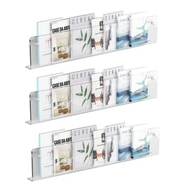 WANLIAN 2 Pack Magazine Holder Brochure Holder Wall Mount,Hanging Bookshelf Magazine Rack Literature Storage Rack,Floating Wall Mounted Shelves,Kids Book Display Shelves Wall Mounted (2)