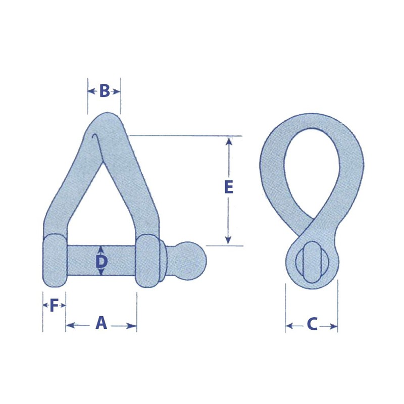 Stainless Steel Twisted D Shackle Strip 5MM (Marine Rope Rigging