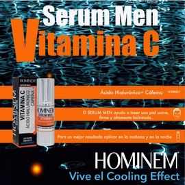 Crema Facial Para Hombre con Vitamina C + Acido Hialurónico 30 ml | Antifatiga | Cooling effect | Hominem|