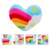 Tomaibaby Rainbow Heart Plush Cushion Soft Throw Cushion Decorative Cushion
