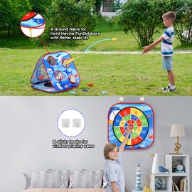 Bean Bag Toss Game Sets for Kids-2-in-1 Corn Hole Games for Kids,Kid Cornhole Game Set,Outside Backyard Outdoor Indoor Party Family Bean Bags Kid Tossing