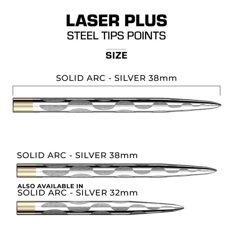 Mission Darts Laser Plus Lasered Steel Tip Points | Solid