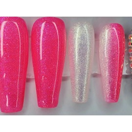 nailed by Rachel Neon hot pink Bling glitter long tapered ballerina press on nails crystals