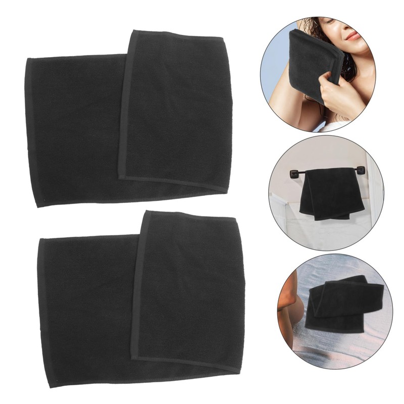 Mikinona 2pcs Salon Quality Hair Towels Fast Drying Black Hair