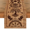 Artoid Mode Wooden Viking Tree of Life Raven Helmet of Awe Table Runner, Seasonal Table Decoration, Indoor, Holiday, Party Decor, 40 x 180 cm