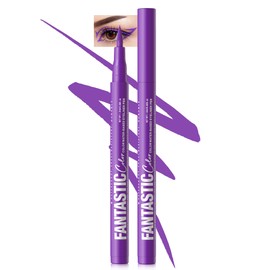 Purple Matte Liquid Eyeliner Pencil, Colorful High Pigmented Waterline Eye liner Waterproof Pen, Bright Colored Smudgeproof Long Lasting Eyeliner Pen Christmas Party Festival Makeup Gift for Women-07