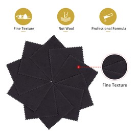 CATIFLIN 100pcs Premium Jewelry Cleaning Cloth, Silver Polishing Cloth Individually Wrapped, for Sterling Silver, Gold, Brass, Silverware, Coin, Ring, Watch and More (Black, 3.15" x 3.15")