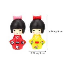 HOMSFOU 12pcs Japanese Kimono Doll Traditional Kokeshi Doll Asian Folk Figurines Traditional Handicrafts Girl Kimono Wooden Kokeshi for Home Office Desk