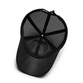 YAMEE Summer Hat Men's Baseball Cap Summer Mesh Baseball Cap Women's Baseball Cap Summer Sun Hat Summer Cap Adjustable Breathable (Cap Circumference: 56-60 cm), 1/black