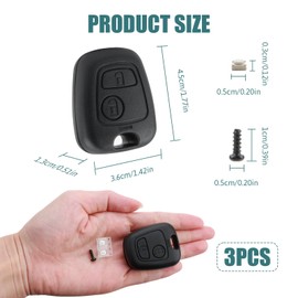 2 Button Car Key Shell Replacement for Peugeot 107 207 407 206 306 406 806 and Citroën C1 C2 C3 C4 Pilot Key Shell, Peugeot Replacement Key Remote Control Ideal for Car Key Repairs