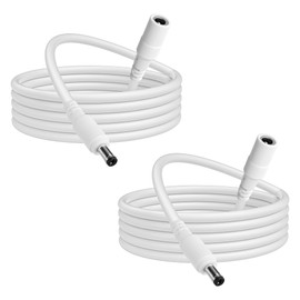 12V DC Power Extension Cable 6 Feet (2-Pack), 5.5 mm x 2.1 mm 5521 Male to Female 5V 9V 12V 24V Plug Supply Adapter Power Cord for CCTV Security Camera, IP Network, DVR Standalone, LED Strip, Router
