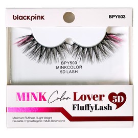 BlackPink Mink Style Color Lover Fluffy Lash 5D Fluffy Reusable Light Weight Natural False Lashes Fake Eye Lash