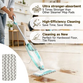 Replacement For Shark Steam Mop Pads: Microfiber Pads For Shark Steam Mop S1000 S2001 S1000A S1000C S1000WM - 50+Repeated Washable 1 Second Absorption Floor Cleaning Steam Mop Reusable Pads 5-Pack