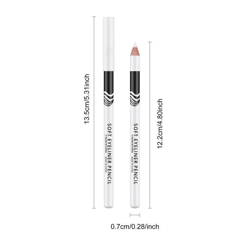 Ownest 12 Pcs White Eyeliner Highlighter Pen, White Pearl Eyeliner