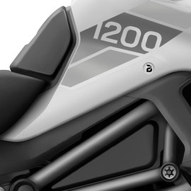 BLOQ Motorcycle Tank Grips compatible with TRIUMPH TIGER 1200 RALLY PRO (2022-) PREMIUM - CLEAR