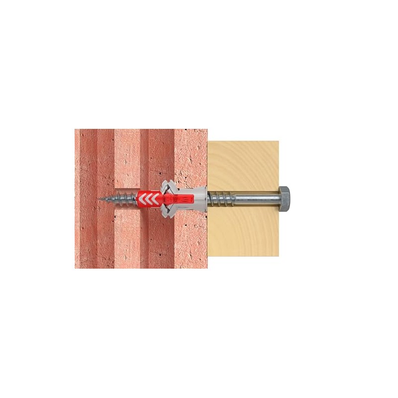 Fischer 537641 Dowel DUOPOWER, Grey/Red, 8 x 40 mm, Pack