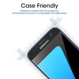 amFilm Glass Screen Protector for Galaxy S7, Tempered Glass, Dot Matrix, 3D Curved, with Black Border