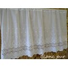 Pure White, Cotton, 23.6 inches (60 cm), Semi-Long, "Cafe Curtain"