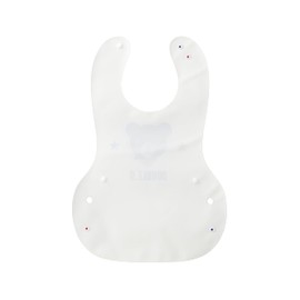 Miki House 60-7909-683 Double Bee Lunch Bie, Meal Apron, Bear, Made in Japan, For Boys, Girls, Babies, Kids, Baby Shower, Gift, white