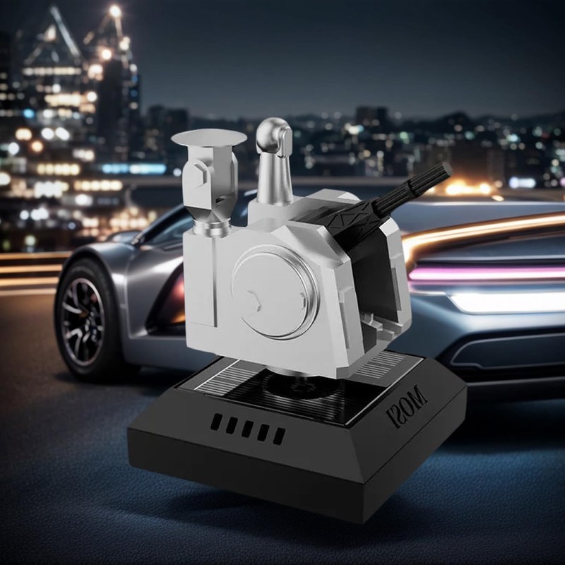 Solar-Powered Tank Shaped Car Aroma Diffuser, Rotating Vehicle Air Freshener