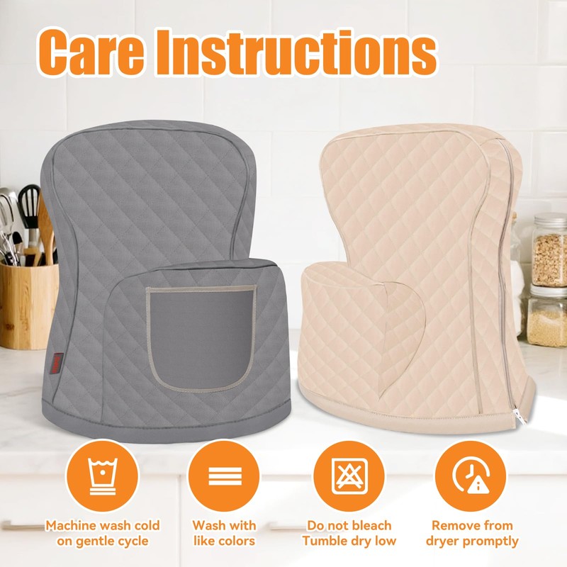 Stand Mixer Cover Compatible with Kitchenaid Bowl-Lift Mixer with Storage