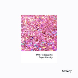 Hemway Polyurethane & Epoxy Glitter - Rose Pink Holographic | 100g Super Chunky Metallic Flake Sequins for Resin Crafts | Craft Supplies for Tumblers, Candles, Glass & Floor Art Decoration