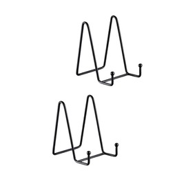 FUZVOL 4 Inch Plate Stand, Metal Iron Display Stand for Artwork, Decorative Dish, Photo and Book (2 Pack)