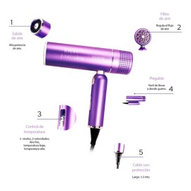 Secadora Para Cabello Luxury Tourmaline Plegable