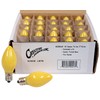 Box of 25 Light Bulbs - Opaque Yellow, Steady Burning,