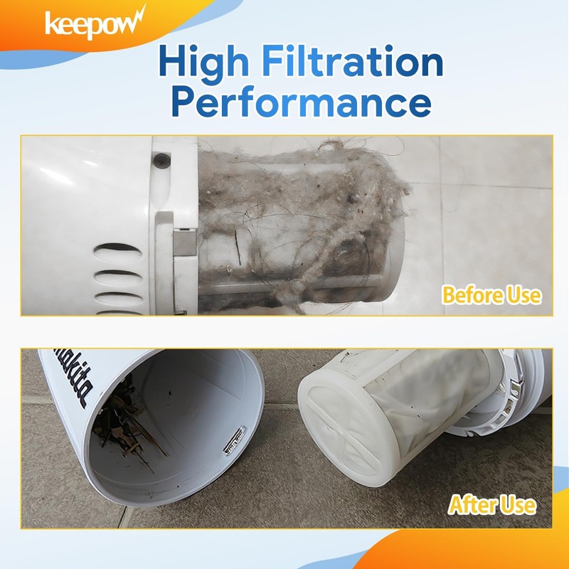 KEEPOW Vacuum Filters Compatible with Makita T-03193 Replacement Vacuum Filter