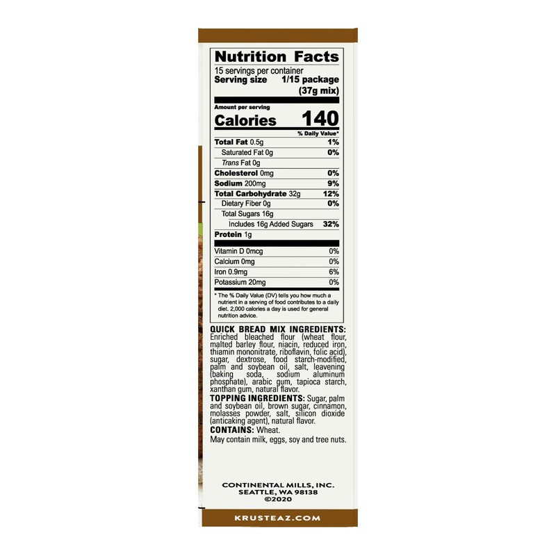 Krusteaz Cinnamon Swirl Quick Bread Mix, 19.5 Oz